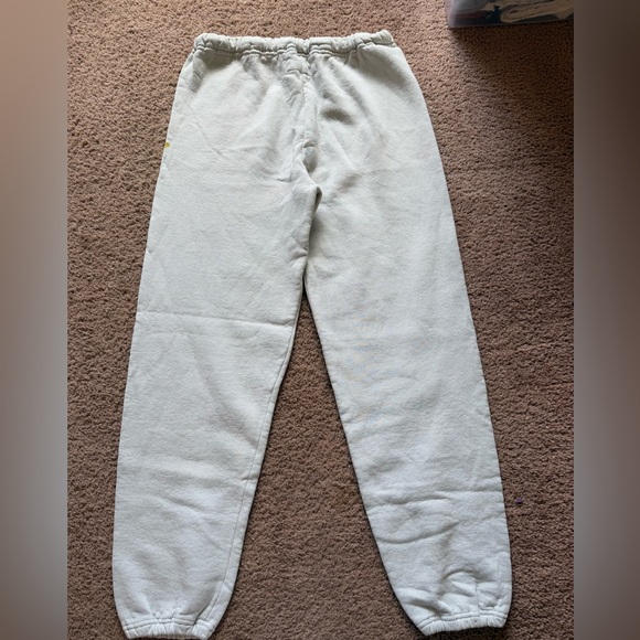 FREE CITY women’s joggers medium off white yellow bird sweatpants trendy cotton - Picture 2 of 3